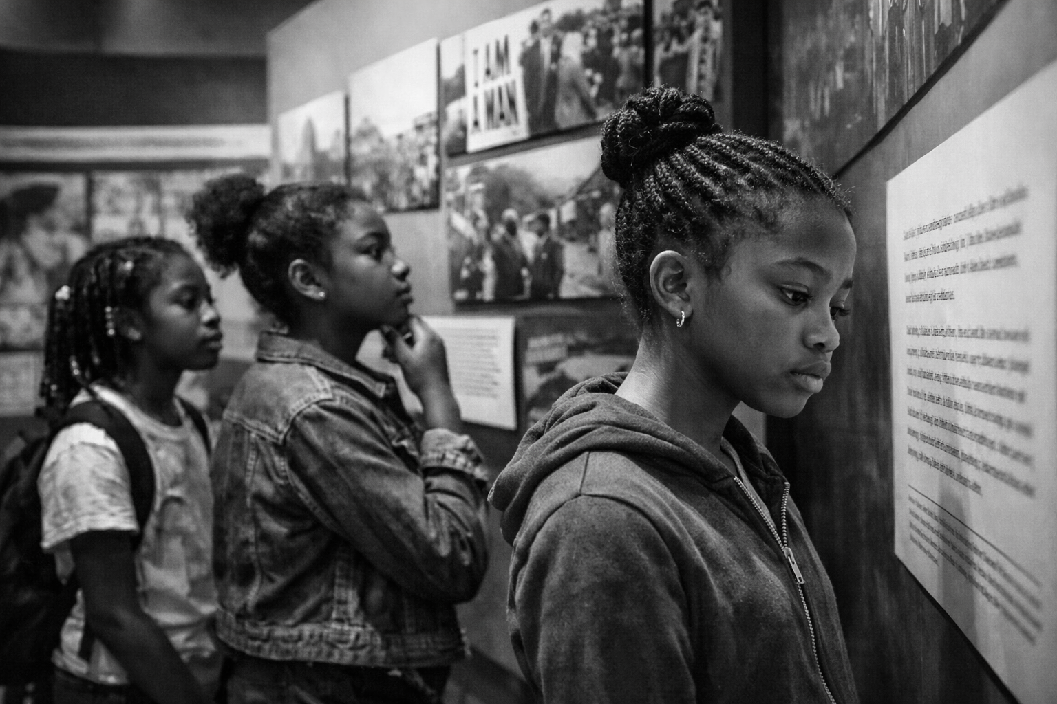 Girls at a civil rights museum
